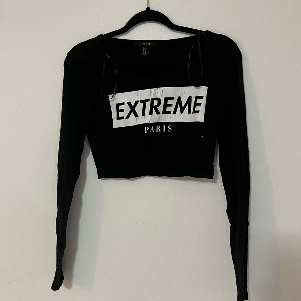 extreme paris forever 21 crop top